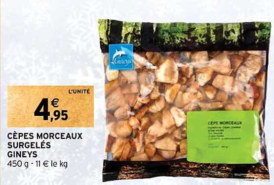 Cèpes Morceaux Surgelés Gineys