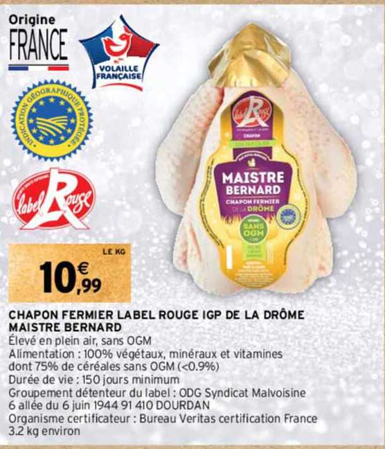 chapon fermie label rouge igp de la drôme maistre bernard