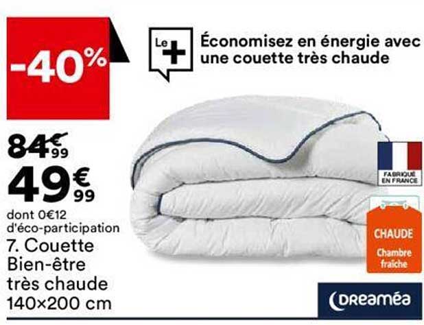 couette bien-être très chaude 140x200 cm
