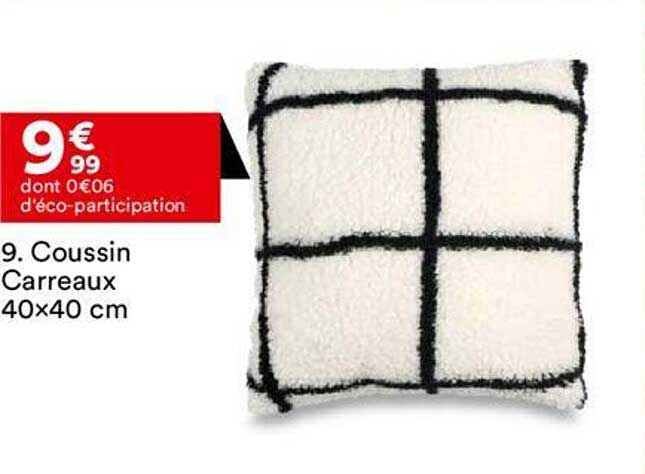 coussin carreaux 40x40 cm