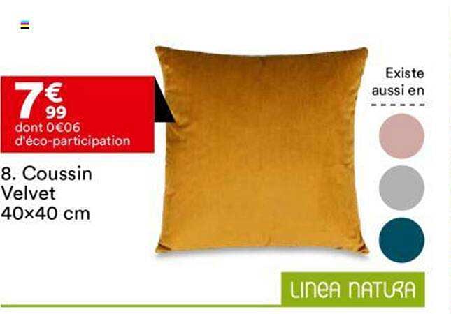 coussin velvet 40x40 cm