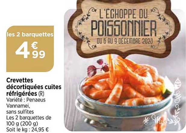 Crevettes Décortiquées Cuites Réfrigérées