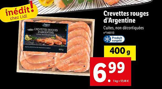 crevettes rouges d'argentine deluxe