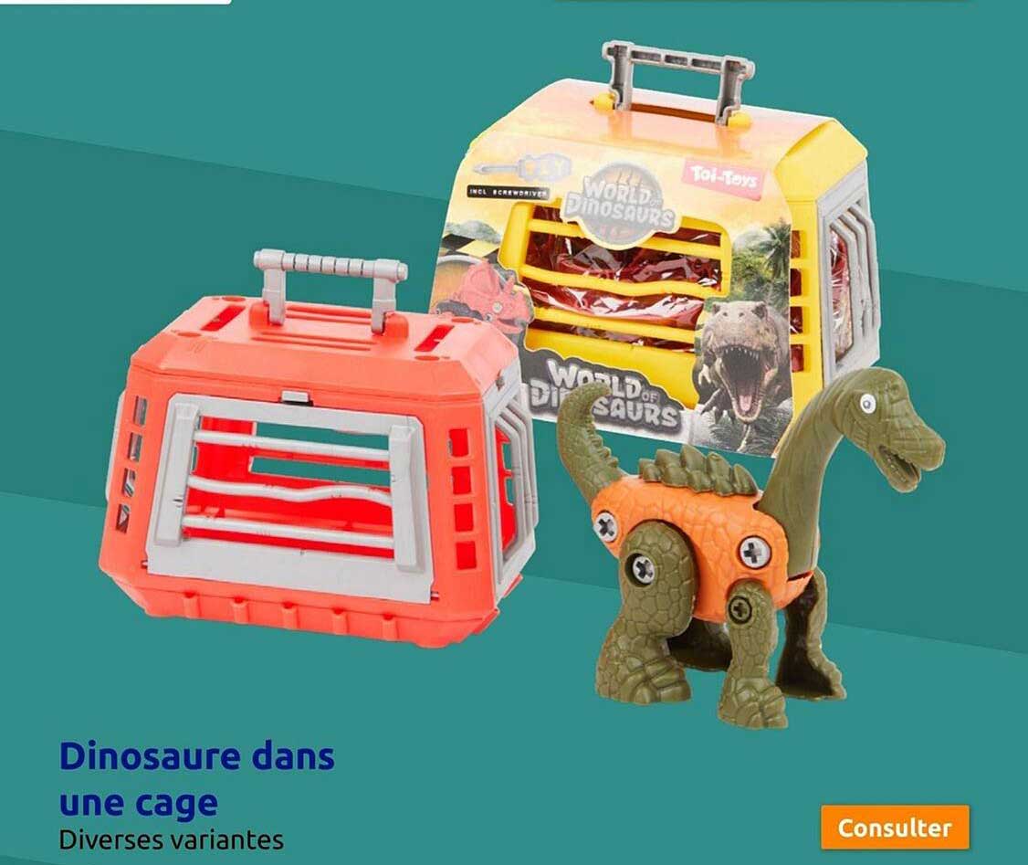 dinosaure dans une cage