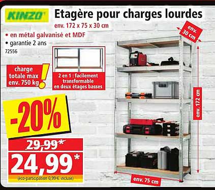 étagère pour charges lourdes kinzo