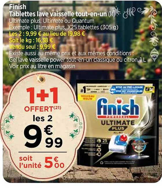 finish tablettes lave vaisselle  tout-en-un