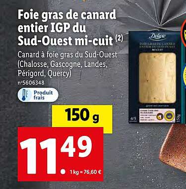 foie gras de canard entier igp du sud-ouest mi-cuit deluxe