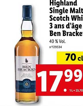 highland single malt scotch whisky 3 and d'âge ben bracken