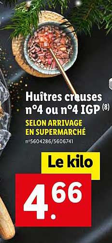 huîtres creusés n°4 ou n°4 igp