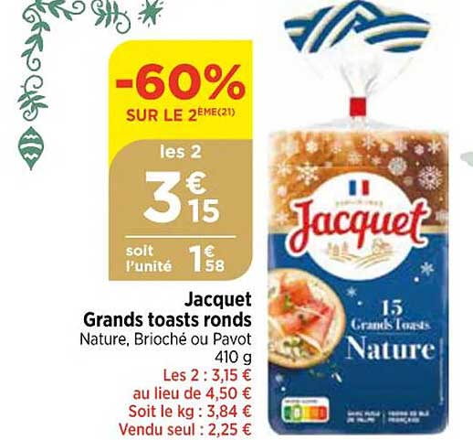 Jacquet grands  toasts ronds