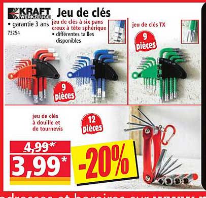 jeu de clés kraft werkzeuge