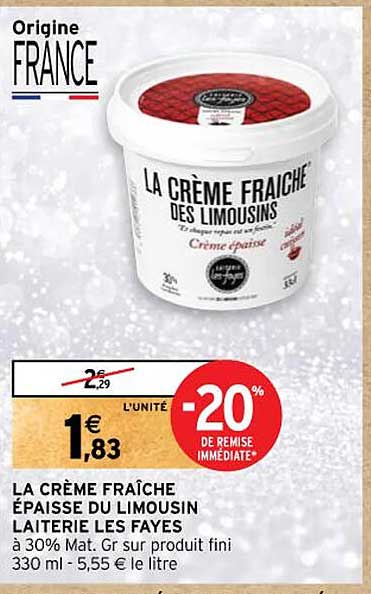 la crème fraîche épaisse du limousin laiterie les fayes