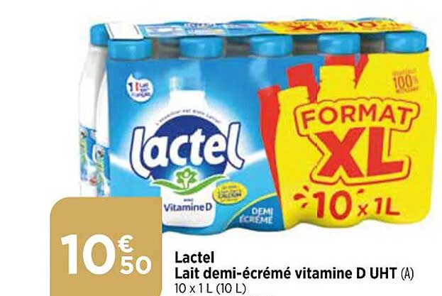 lactel lait demi-écrémé vitamine d uht