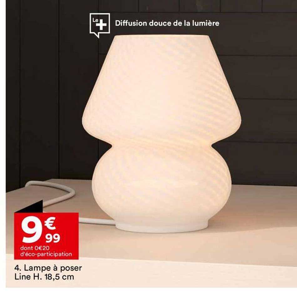 lampe à poser line h. 18,5 cm