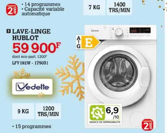 lave-linge hublot vedette