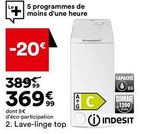 lave-linge top indesit
