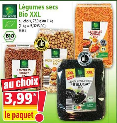 légumes secs bio XXL