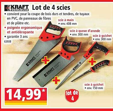 lot de 4 scies kraft werkzeuge