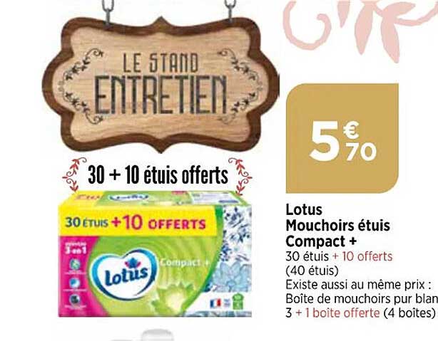 Lotus  Mouchoirs étuis  Compact +