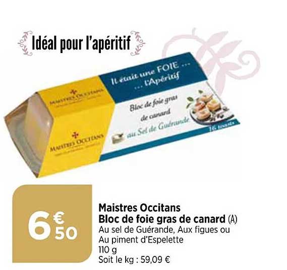 Maistres Occitans  Bloc De Foie Fras  De Canard