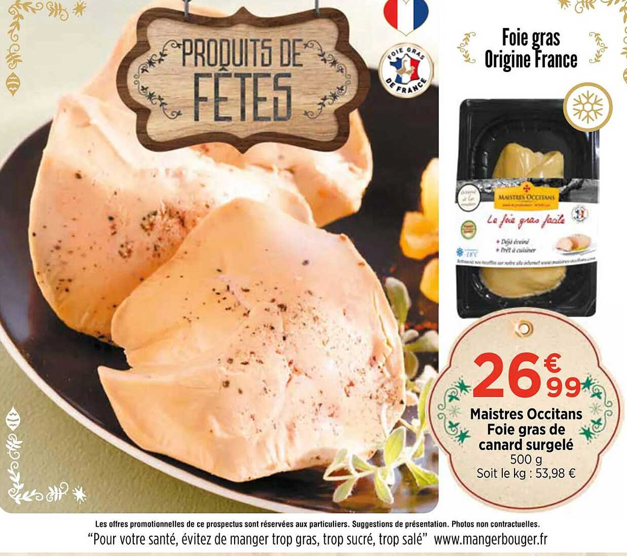 maistres occitans foie gras de canard surgelé