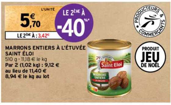 marrons entiers à l'étuvée saint éloi