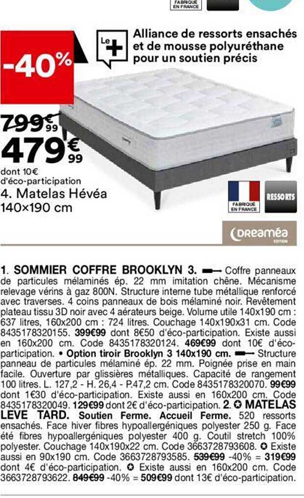 matelas hévéa 140x190 cm