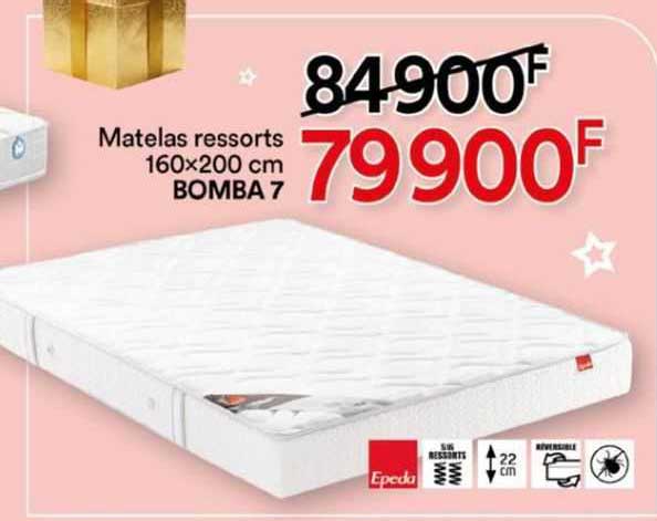 matelas ressorts 160 x 200 cm bomba 7 epeda