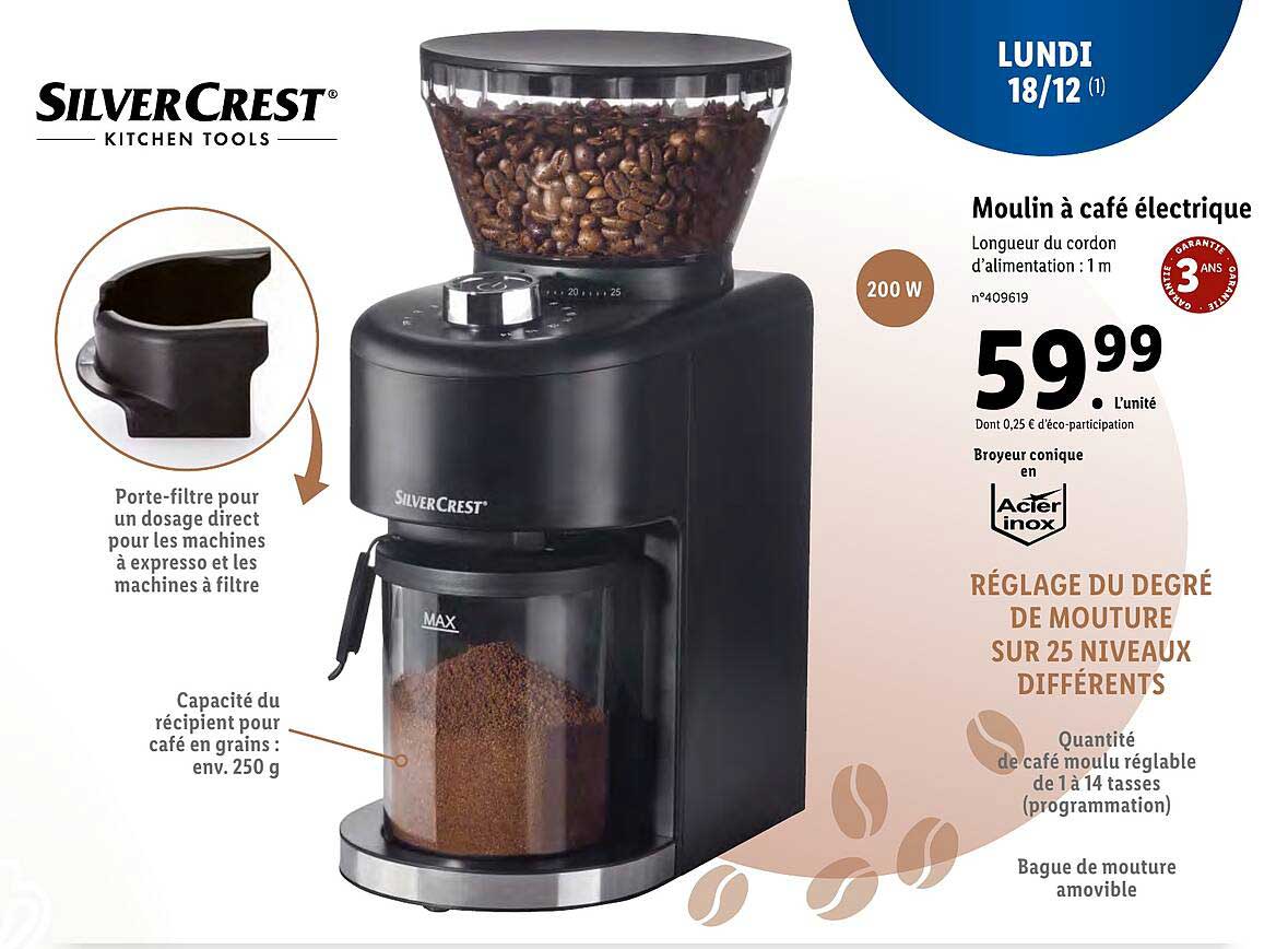 Moulin à Café électrique Silvercrest