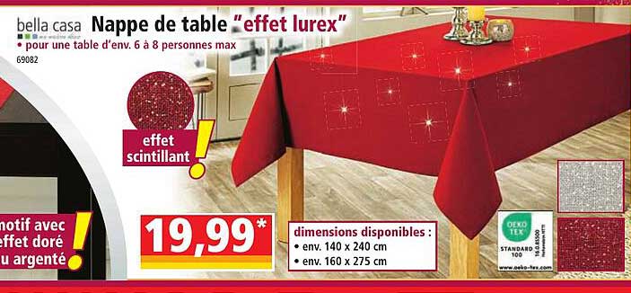 nappe de table "effet lurex" bella casa