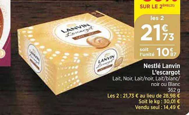nestlé lanvin l'escargot