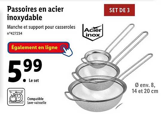 passoires en acier inoxydable