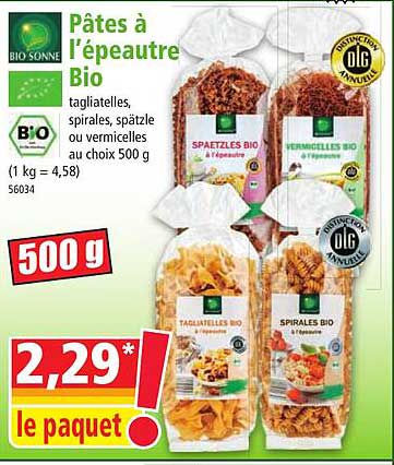 Pâtes à L'épeautre Bio Bio Sonne