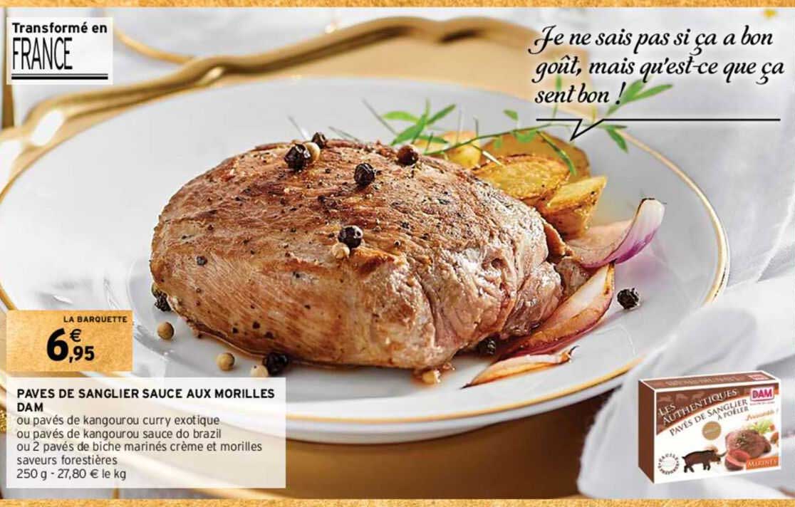 pavés de sanglier sauce aux morilles dam