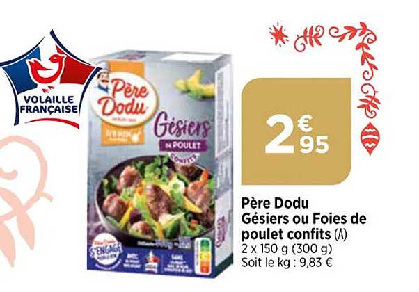 père dodu gésiers ou foies de poulet confits