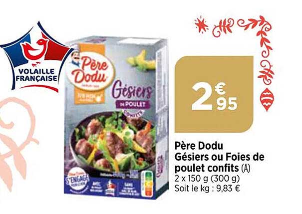 père dodu gésiers ou foies de poulet confits