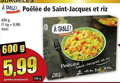 poêlée de saint-jacques et riz