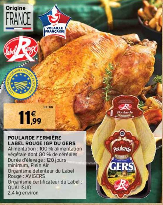 poularde fermière label rouge igp du gers