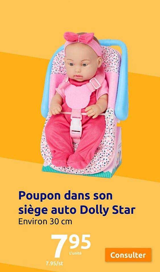 poupon dans son siège auto dolly star
