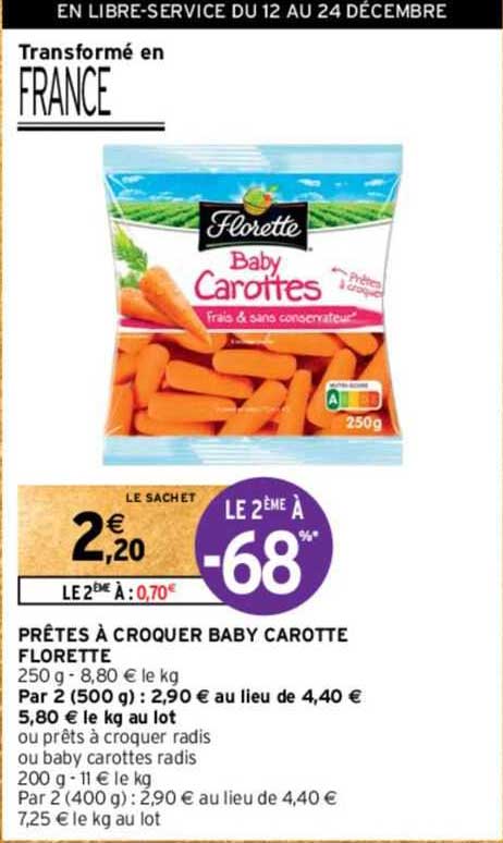 prêtes à croquer baby carotte florette