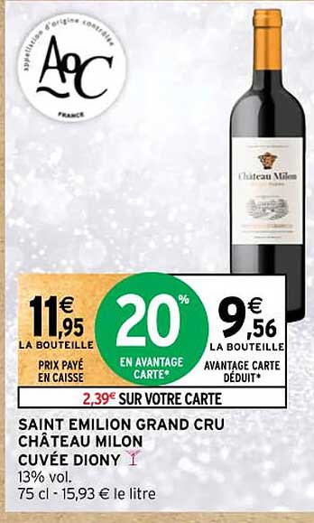 saint émilion grand cru château milon cuvée diony