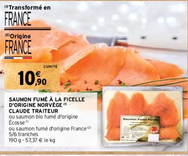 saumon fumé à la ficelle d'origine norvège claude traiteur