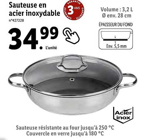 sauteuse en acier inoxydable