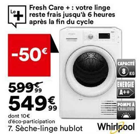 sèche-linge hublot whirlpool