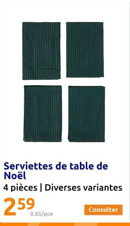 Serviettes De Table De Noël
