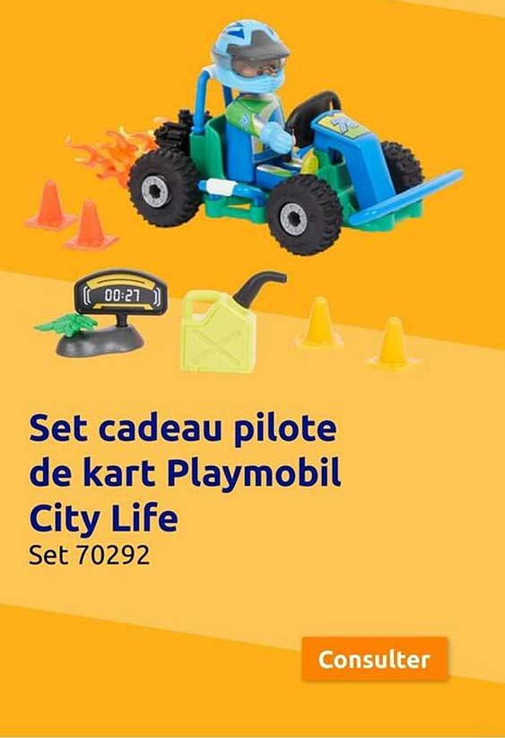 set cadeau pilote de kart playmobil city life