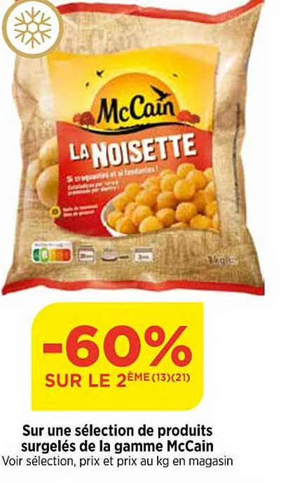 sur une sélection de produits surgelés de la gamme  mccain