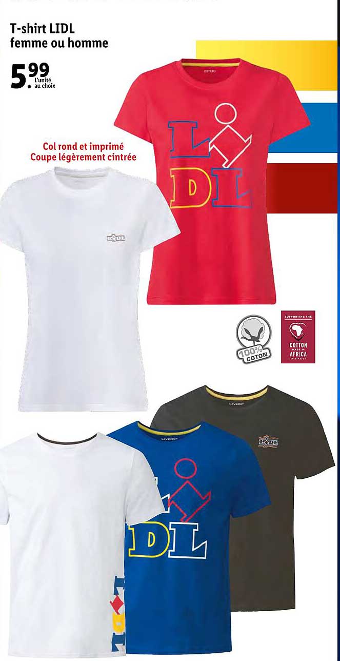 t-shirt lidl femme ou homme