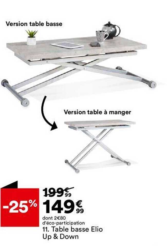 table basse elio up & down