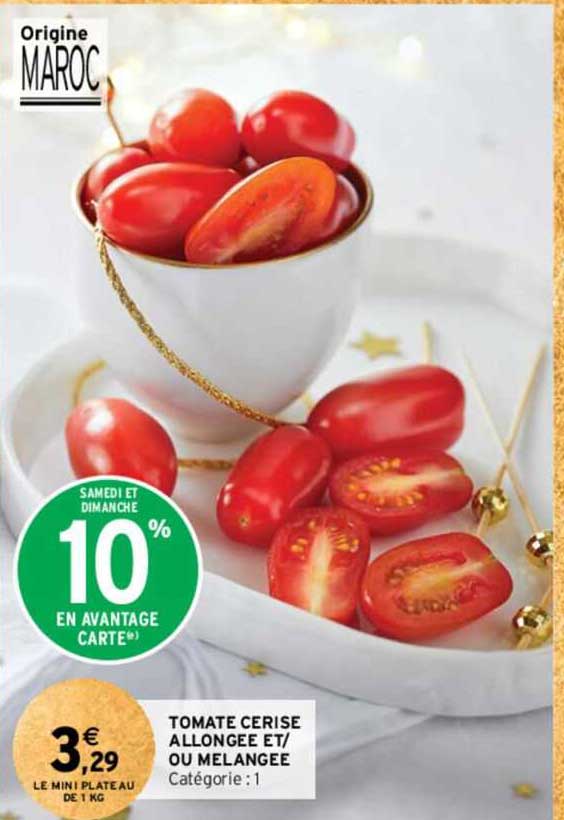 tomate cerise allongée et/ou mélangée